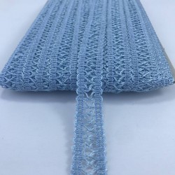 Bebe Mavi Çapraz Desen Dekoratif Şerit-KHC-1116