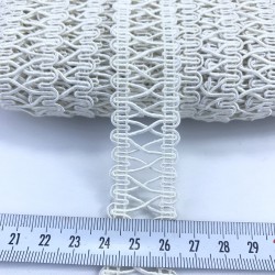 Krem Çapraz Desen Dekoratif Şerit-KHC-1120 Krem Çapraz Desen Dekoratif Şerit-KHC-1120