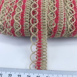 Hasır Kırmızı Detaylı Dekoratif Şerit-KHC-1122