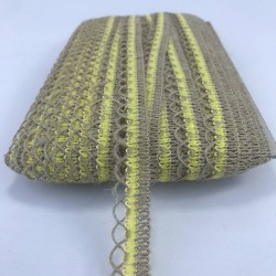 Hasır Sarı Detaylı Dekoratif Şerit-KHC-1123