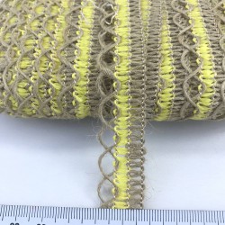 Hasır Sarı Detaylı Dekoratif Şerit-KHC-1123