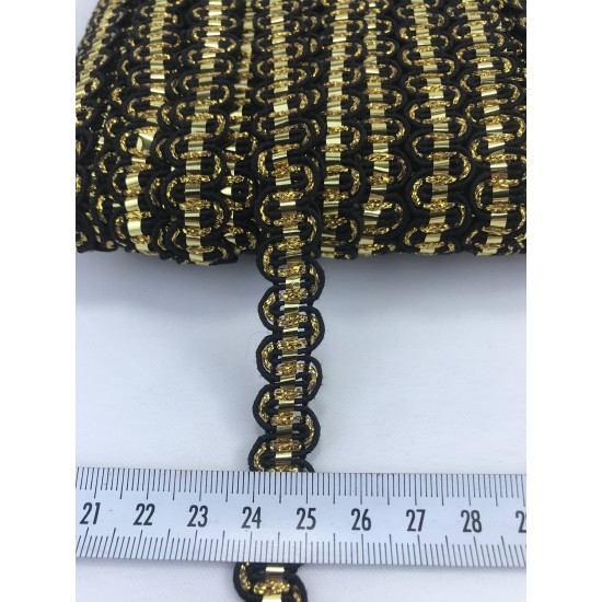 Siyah Gold Detaylı Zigzag Su Taşı-KHC-1142