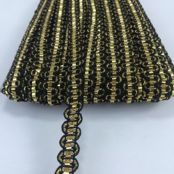 Siyah Gold Detaylı Zigzag Su Taşı-KHC-1142