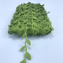 Yeşil Saten Yaprak Dekoratif Şerit-KHC-1173