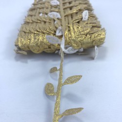 Koyu Gold Saten Yaprak Dekoratif Şerit-KHC-1175 Koyu Gold Saten Yaprak Dekoratif Şerit-KHC-1175