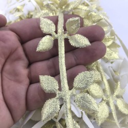 Gold Saten Yaprak Dekoratif Şerit-KHC-1176