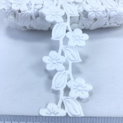 Beyaz Saten Yaprak Dekoratif Şerit-KHC-1177