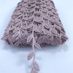 Pudra Saten Tek Yaprak Dekoratif Şerit-KHC-1179