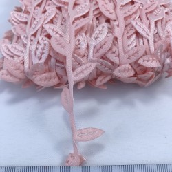 Tek Yaprak Pembe Saten Dekoratif Şerit-KHC-1181