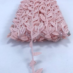 Tek Yaprak Pembe Saten Dekoratif Şerit-KHC-1181