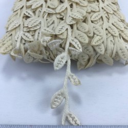 Krem Saten Tek Yaprak Dekoratif Şerit-KHC-1184 Krem Saten Tek Yaprak Dekoratif Şerit-KHC-1184