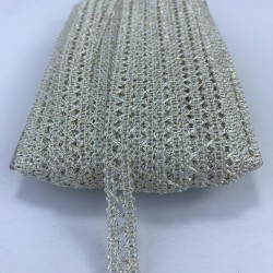 Krem Gold Simli Çapraz Dekoratif Şerit-KHC-1186 Krem Gold Simli Çapraz Dekoratif Şerit-KHC-1186