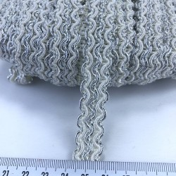 Krem Gümüş Kenarlı Dekoratif Şerit-KHC-1194 Krem Gümüş Kenarlı Dekoratif Şerit-KHC-1194