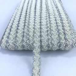 Krem Kenarı Gümüş Dekoratif Şerit-KHC-1196 Krem Kenarı Gümüş Dekoratif Şerit-KHC-1196
