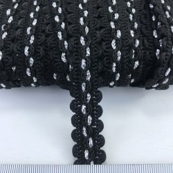 Siyah Gümüş Detaylı Dekoratif Şerit-KHC-1202