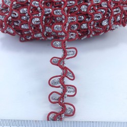 Kırmızı Gümüş Çift Sıra Zigzag Su Taşı-KHC-1206