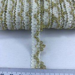 Krem Gold Kenarlı Dekoratif Şerit-KHC-1210 Krem Gold Kenarlı Dekoratif Şerit-KHC-1210