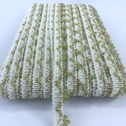Krem Gold Kenarlı Dekoratif Şerit-KHC-1210 Krem Gold Kenarlı Dekoratif Şerit-KHC-1210
