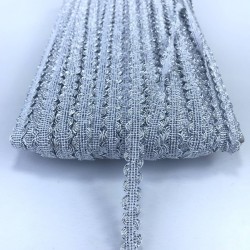 Gümüş Simli Çift Sıra Dekoratif Şerit-KHC-1212