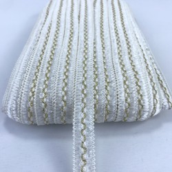 Krem Üç Çizgi Gold Dekoratif Şerit-KHC-1215 Krem Üç Çizgi Gold Dekoratif Şerit-KHC-1215