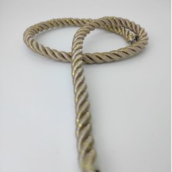 Vizon Sarı Simli 10 mm Kalın Kordon-KHC-134