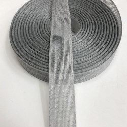 Gri Keten Kurdele 2,5 cm-KK-1042