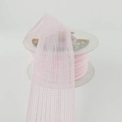 Açık Pembe Efektli Keten Kurdele 4 cm-KK-1073