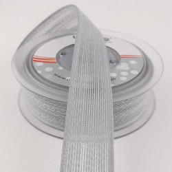 Gri Efektli Keten Kurdele 2,5 cm-KK-1079