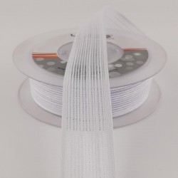 Beyaz Efektli Keten Kurdele 2,5 cm-KK-1081