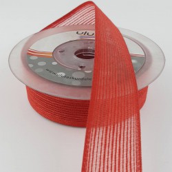 Kırmızı Efektli Keten Kurdele 2,5 cm-KK-1086 Kırmızı Efektli Keten Kurdele 2,5 cm-KK-1086