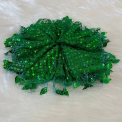 Yeşil Renk Pullu Halay Mendili,Düğün Gelin Damat Düğün Nedime Kına Söz Nişan Sünnet Mendil 10 Adet Siyah Gold-KM-1009