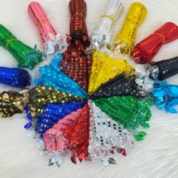 Karışık Renk Pullu Halay Mendili,Düğün Gelin Damat Düğün Nedime Kına Söz Nişan Sünnet Mendil 20 Adet Karışık-KM-1010