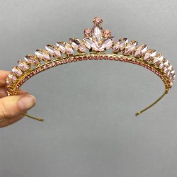 Pembe Gold Es Model İnce Gelin Ve Kına Tacı-KNTC-1107 Pembe Gold Es Model İnce Gelin Ve Kına Tacı-KNTC-1107