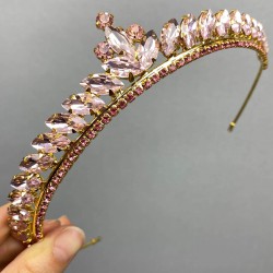Pembe Gold Es Model İnce Gelin Ve Kına Tacı-KNTC-1107 Pembe Gold Es Model İnce Gelin Ve Kına Tacı-KNTC-1107
