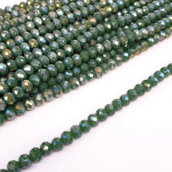 Kaplama Koyu Yeşil Kristal Boncuk 8 mm-KRB-1029