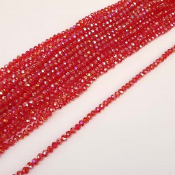 Janjanlı Şeffaf Kırmızı Kristal Boncuk 8 mm-KRB-1036