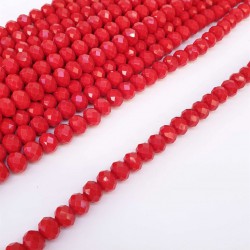 Mat Koyu Kırmızı Kristal Boncuk 8 mm-KRB-1043