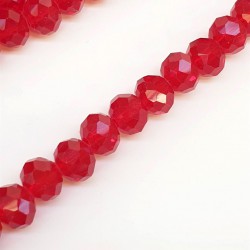 Koyu Şeffaf Kırmızı Kristal Boncuk 8 mm-KRB-1047