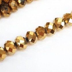 Altın Rengi Kaplama Kristal Boncuk 8 mm-KRB-1049