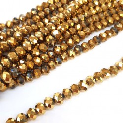 Altın Rengi Kaplama Kristal Boncuk 8 mm-KRB-1049