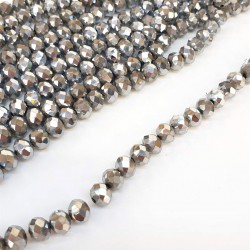 Gümüş Rengi Kaplama Kristal Boncuk 8 mm-KRB-1050