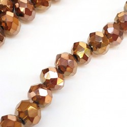 Bakır Rengi Kaplama Kristal Boncuk 8 mm-KRB-1052