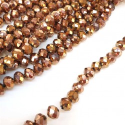 Bakır Rengi Kaplama Kristal Boncuk 8 mm-KRB-1052
