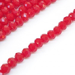 Mat Koyu Kırmızı Kristal Boncuk 6 Mm-KRB-1109