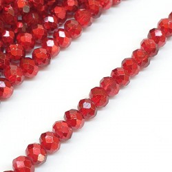 Kaplama Kırmızı Kristal Boncuk 6 Mm-KRB-1114