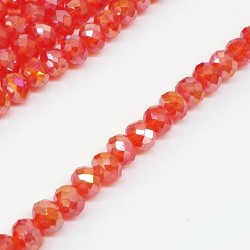 Şeffaf Açık Kırmızı Kristal Boncuk 6 Mm-KRB-1116