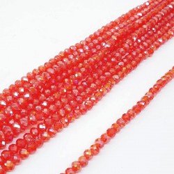 Şeffaf Açık Kırmızı Kristal Boncuk 6 Mm-KRB-1116