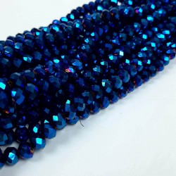 Saks Mavi Kaplama Kristal Boncuk-KRB-1133