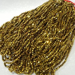 Gold Kaplama Piramit Dizi Kaplama Boncuk 4 Mm 1 Dizi-KRB-1177