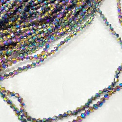 Yeşil Janjanlı Piramit Dizi Kaplama Boncuk 4 Mm 1 Dizi-KRB-1179